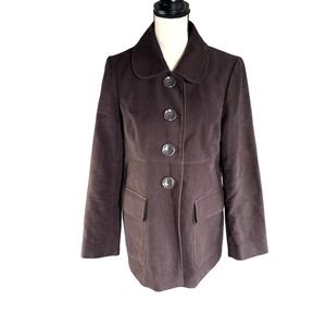 Vintage Gap Women's Size M Rich Brown Button Front Peacoat Jacket/Blazer